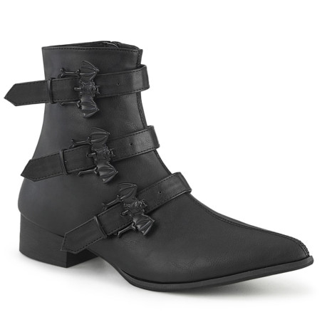 Demonia WARLOCK-50-B Black Vegan Winklepicker Men Boots