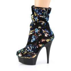 Pleaser DELIGHT-1004 Blue Sequins Black Sale Women