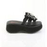 Demonia FLIP-16 Black Vegan Platform Women Mules
