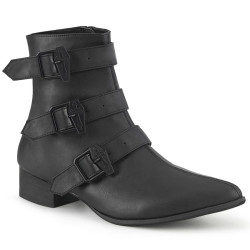 Demonia WARLOCK-50-C Black Vegan Winklepicker Men Boots