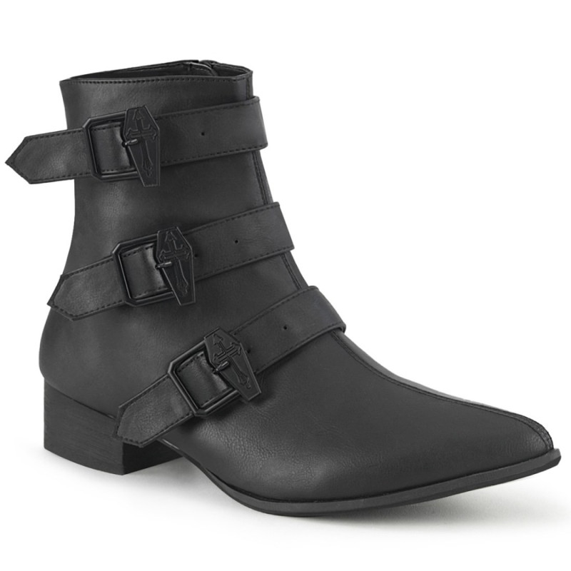 Demonia WARLOCK-50-C Black Vegan Winklepicker Men Boots Demonia WARLOCK-50-C Black Vegan Winklepicker Men Boots
