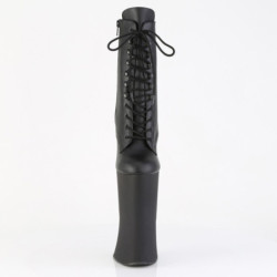 Pleaser FORBIDDEN-1020 Black Vegan Leather Ankle Boots