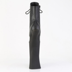 Pleaser FORBIDDEN-1020 Black Vegan Leather Ankle Boots