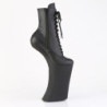 Pleaser FORBIDDEN-1020 Black Vegan Leather Ankle Boots