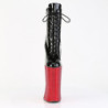 Pleaser FORBIDDEN-1020BEJ Black Patent Red Strass Boots
