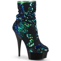 Pleaser DELIGHT-1004 Green Sequins Black Sale Women