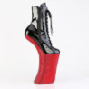 Pleaser FORBIDDEN-1020BEJ Black Patent Red Strass Boots