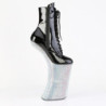 Pleaser FORBIDDEN-1020BEJ Black Patent Silver Strass