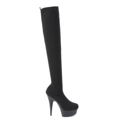 Pleaser DELIGHT-3002-1 Black Knit Fabric Sale Women