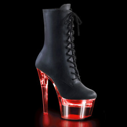 Pleaser FLASHDANCE-1020-7 Black Vegan Leather Transpare