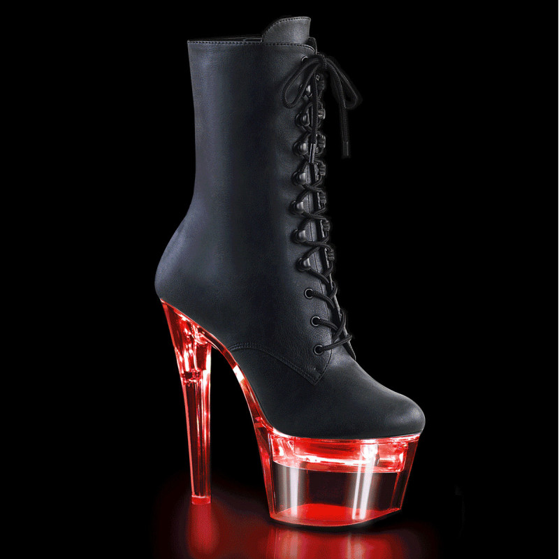 Pleaser FLASHDANCE-1020-7 Black Vegan Leather Transpare Pleaser FLASHDANCE-1020-7 Black Vegan Leather Transpare