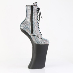 Pleaser FORBIDDEN-1020RS Silver Strass Black Ankle Boots