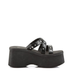 Demonia FUNN-19 Black Vegan Platform Women Mules