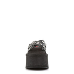 Demonia FUNN-29 Black Vegan Platform Women Mules