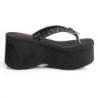 Demonia FUNN-33 Black Vegan Platform Women Flip Flops