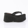 Demonia FUNN-35 Black Vegan Platform Women Flip Flops