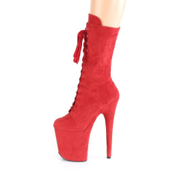 Pleaser FLAMINGO-1050FS Red Vegan Suede Sale Women