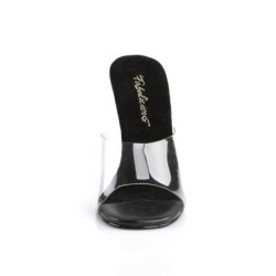 Fabulicious GALA-01 Transparent Black Mules Women