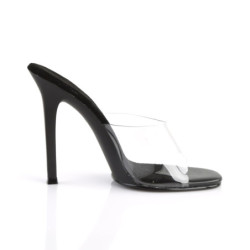 Fabulicious GALA-01 Transparent Black Mules Women