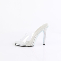 Fabulicious GALA-01DM Transparent Silver Strass Mules
