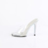 Fabulicious GALA-01DM Transparent Silver Strass Mules
