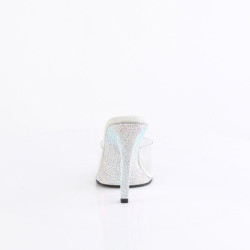 Fabulicious GALA-01DM Transparent Silver Strass Mules