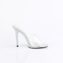 Fabulicious GALA-01DM Transparent Silver Strass Mules
