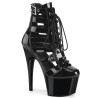 Pleaser ADORE-1013MST Black Patent Women Ankle Boots