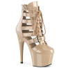 Pleaser ADORE-1013MST Nude Patent Women's Ankle Boots