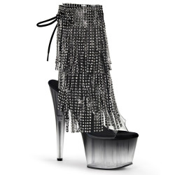 Pleaser ADORE-1017RSFT Transparent Black Ankle Boots