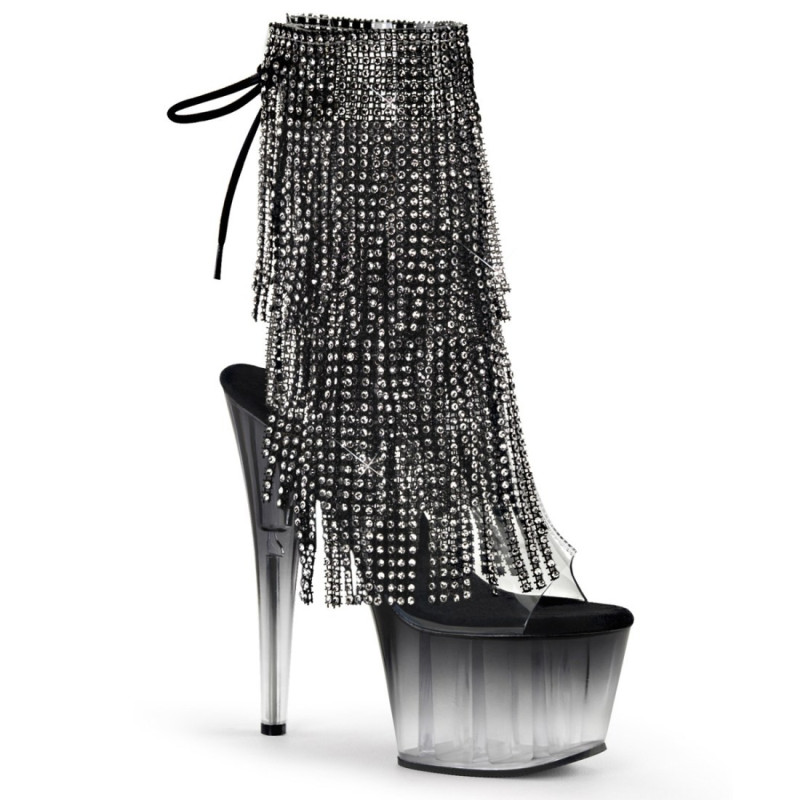 Pleaser ADORE-1017RSFT Transparent Black Ankle Boots Pleaser ADORE-1017RSFT Transparent Black Ankle Boots