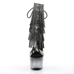 Pleaser ADORE-1017RSFT Transparent Black Ankle Boots