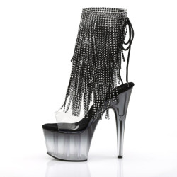 Pleaser ADORE-1017RSFT Transparent Black Ankle Boots