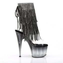 Pleaser ADORE-1017RSFT Transparent Black Ankle Boots