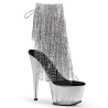 Pleaser ADORE-1017RSFT Transparent Silver Ankle Boots