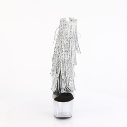 Pleaser ADORE-1017RSFT Transparent Silver Ankle Boots
