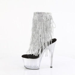 Pleaser ADORE-1017RSFT Transparent Silver Ankle Boots