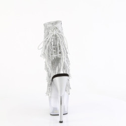 Pleaser ADORE-1017RSFT Transparent Silver Ankle Boots