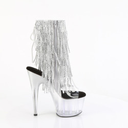 Pleaser ADORE-1017RSFT Transparent Silver Ankle Boots