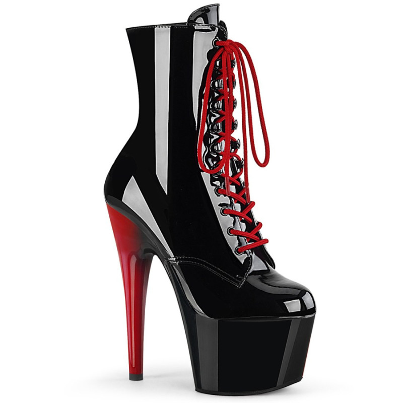 Pleaser ADORE-1020 Black Patent Black-Red Ankle Boots Pleaser ADORE-1020 Black Patent Black-Red Ankle Boots