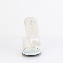 Fabulicious GALA-01DSP Transparent Silver Strass Mules