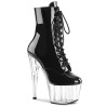 Pleaser ADORE-1020 Black Patent Transparent Ankle Boots