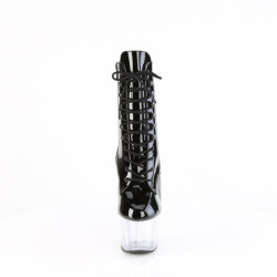 Pleaser ADORE-1020 Black Patent Transparent Ankle Boots
