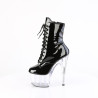 Pleaser ADORE-1020 Black Patent Transparent Ankle Boots