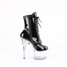 Pleaser ADORE-1020 Black Patent Transparent Ankle Boots