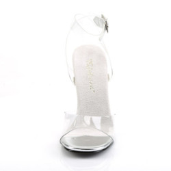 Fabulicious GALA-06 Clear Heeled Ankle Wrap Sandals