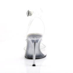 Fabulicious GALA-06 Clear Heeled Ankle Wrap Sandals