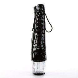 Pleaser ADORE-1021 Black Patent Transparent Ankle Boots