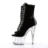 Pleaser ADORE-1021 Black Patent Transparent Ankle Boots