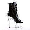 Pleaser ADORE-1021 Black Patent Transparent Ankle Boots